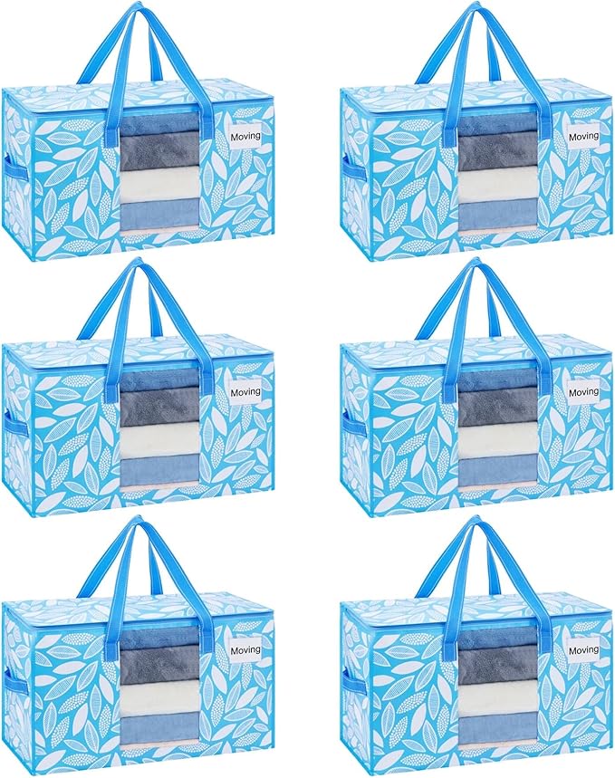 VENO 6 Pack Moving Bags, Storage Bins by Veno
