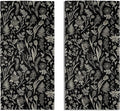 Black Spring Floral Hand Towels by Aytipun