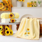 Sunflower Hand Towels Farmhouse Yellow Sunflower Bathroom Decor 14x29 Inch - Image 3