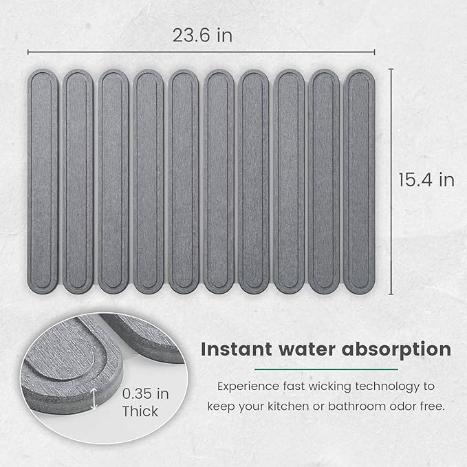 Large Stone Dish Drying Mats for Kitchen Counter, Instant Drying Pad, Fast - Image 7