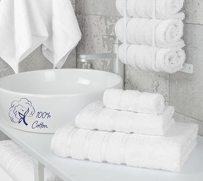 American Soft Linen Premium 3 Piece Towel Set, 1 Bath Towel 1 Hand Towel 1 - Image 2