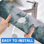 Foggy Forest Dish Drying Mat for Kitchen Sink Splash Guard Behind Faucet Sink - Image 6