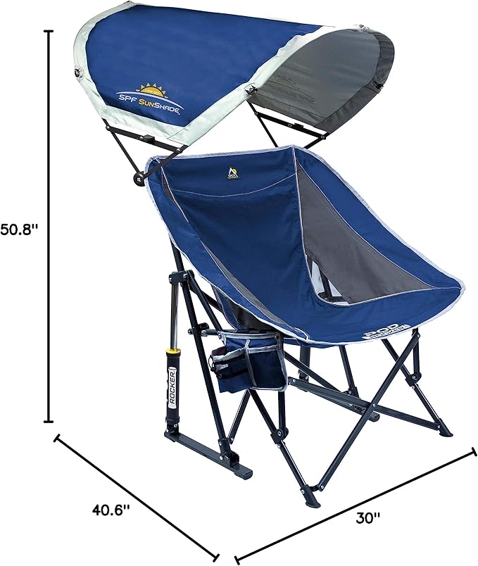 GCI Outdoor Pod Rocker Outdoor Rocking Chair with SunShade Canopy - Image 3