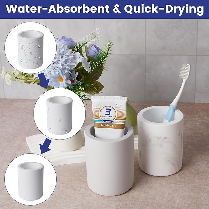 Drying Stone Toothbrush Holder, Diatomite Toothbrush Holders - Image 7