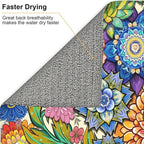 Boho Floral Dish Drying Mats for Kitchen Counter, Absorbent Microfiber Colorful - Image 8