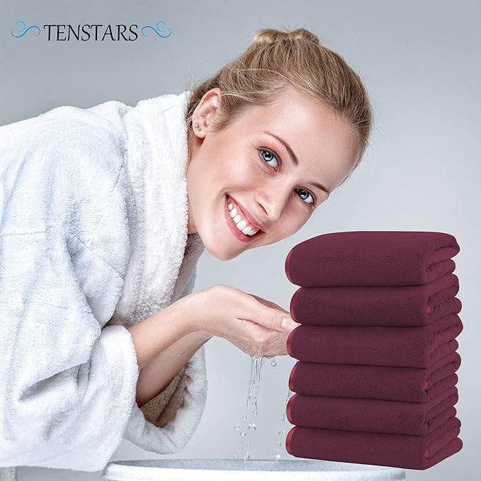 TENSTARS Silk Hemming Hand Towels - Image 4