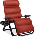 Best Choice Products Oversized Zero Gravity Chair, Folding Outdoor Patio Recliner, XL Anti Gravity Lounger w/Removable Cushion, Cup Holder, Side Tray, 350lb Capacity - Burnt Orange by BestChoiceProducts
