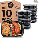 Glotoch 10 Pack 32OZ Meal Prep Containers Reusable Microwave Safe, Extra Large by GlotochExpress