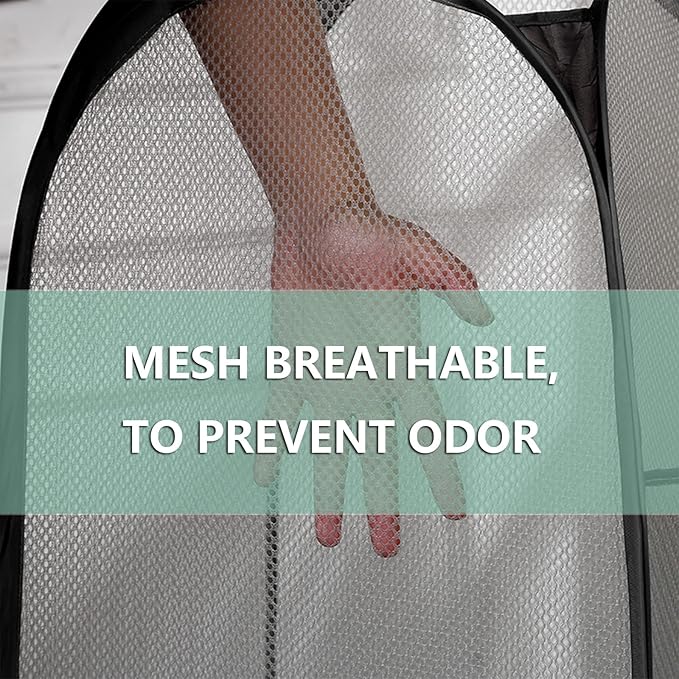 2 Pack Popup Laundry Hamper, Foldable Mesh Laundry Basket - Image 5