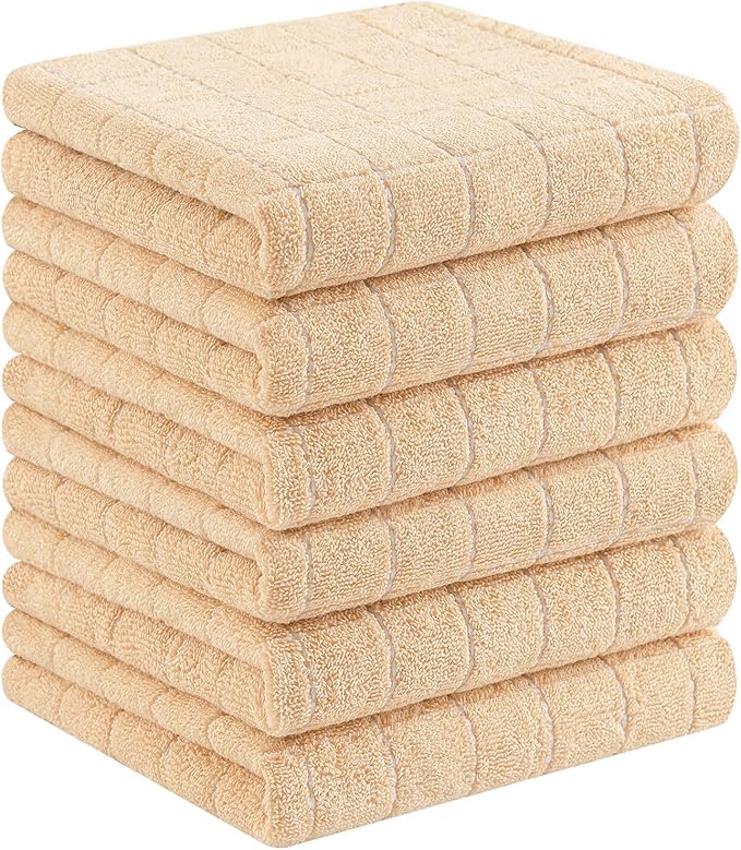 Homaxy 100% Cotton Terry Kitchen Towels, Checkered Designed, Soft and Super by Homaxy