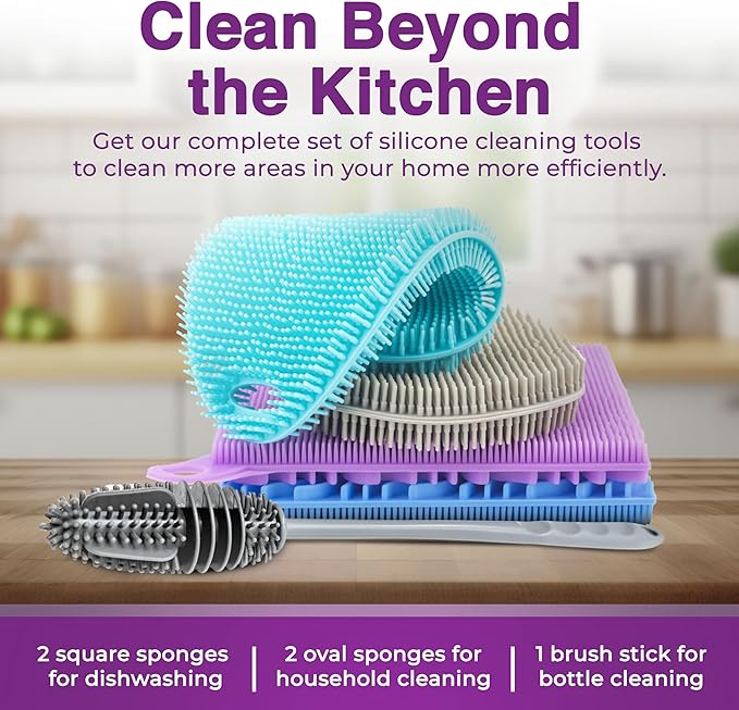 Silicone Dish Scrubber Sponges - Image 2