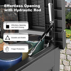 ROJIK Outdoor Storage Housing Deck Box,Waterproof Patio Furniture, Garden Tools, Cushions, Pool Accessories Storage Bench with Lockable Lid and Side Handles (Black,320 Gallon) - Image 3