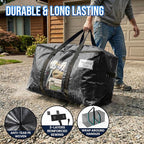 TAILI Extra Large Moving Bags, 8 Pack Black Heavy Duty Totes - Image 3