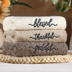 Peryiter 3 Pcs Farmhouse Bathroom Decor Hand Towels 14x29 Inch Cotton Bath - Image 5