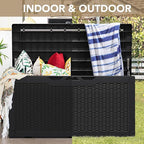 Devoko 100 Gallon Waterproof Large Resin Deck Box Indoor Outdoor Lockable Storage Container for Patio Furniture Cushions Garden Tools (100 Gallon, Black) - Image 9