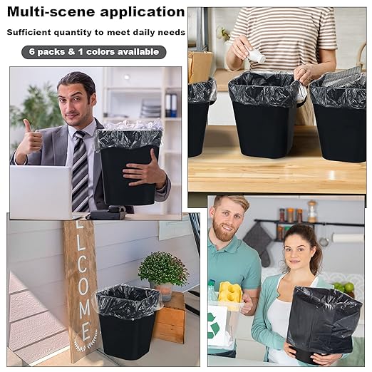 Eccliy 6 Pack Small Trash Cans for Bathroom Plastic Trash Can - Image 5