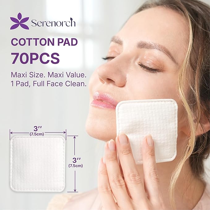 Extra Large Cotton Pads, Lint-Free Triple-Layer, Soft & Hypoallergenic - Image 2