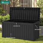 YITAHOME 72 Gallon Outdoor Resin Deck Box with Wheels, Pool Storage Box for Outdoor Cushions, Sports Equipment, Garden Tools, Black - Image 3