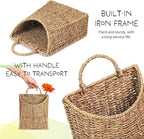 Woven Hanging Seagrass Baskets, Hanging Wall Wicker Basket, Handmade Organizer - Image 8