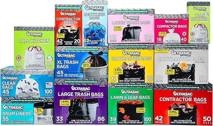 Ultrasac - Recycling Bag, 33 Gallon, .9 Mil, Translucent Blue - Image 4