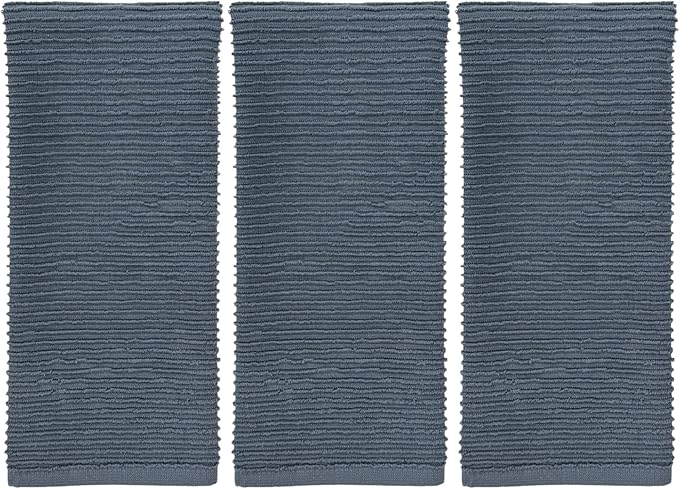 Serafina Home Slate Blue Gray Grey Kitchen Hand Dish Towels: Oversized 28" x 18" by SerafinaHome
