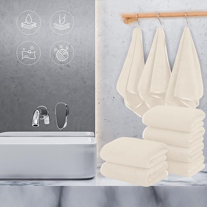 TENSTARS Silk Hemming Hand Towels - Image 3