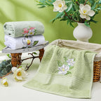 Magnolia Floral Hand Towels Farmhouse Green White Magnolia Bathroom Decor 14x29 - Image 5