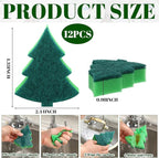 Tioncy 12 Pack Christmas Tree Kitchen Sponges Bulk Dual Sided Scrubber Sponges - Image 3