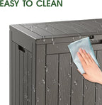 Outdoor Storage Box, Resin Deck Boxes Indoor and outdoor, Waterproof Storage Box Lockable Lid (Grey,35 Gallon) - Image 6