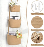 Hanging Storage Baskets, Over the Door Basket, Cotton Wall Baskets Storage - Image 6