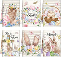 Breling Set of 6 Easter Decorations Happy Easter Kitchen Towels Rabbit Dish by Breling