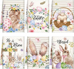 Breling Set of 6 Easter Decorations Happy Easter Kitchen Towels Rabbit Dish by Breling