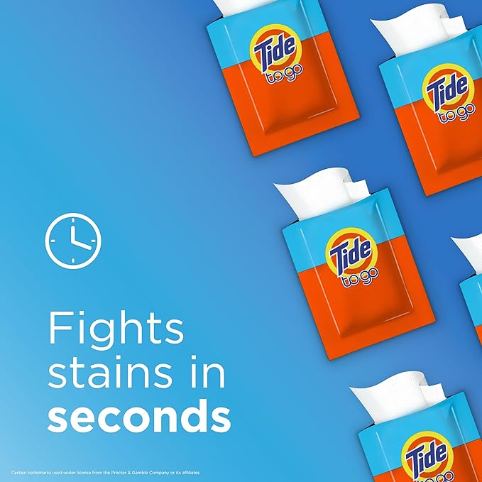 Tide Stain Remover for Clothes, Tide To Go Wipes, Instant Stain Remover for - Image 4