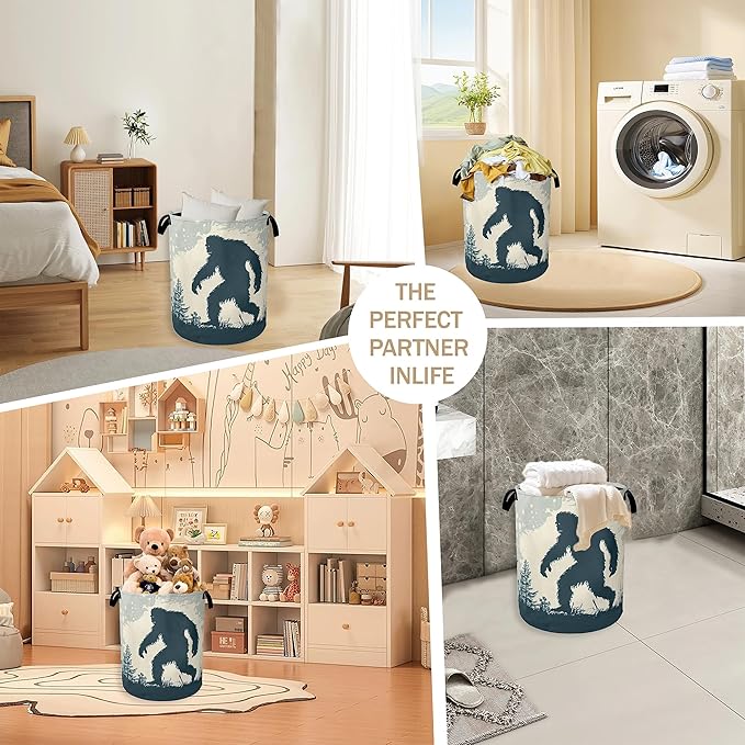 Big Foot Laundry Hamper, Retro Forest Collapsible Laundry Baskets, Waterproof - Image 6