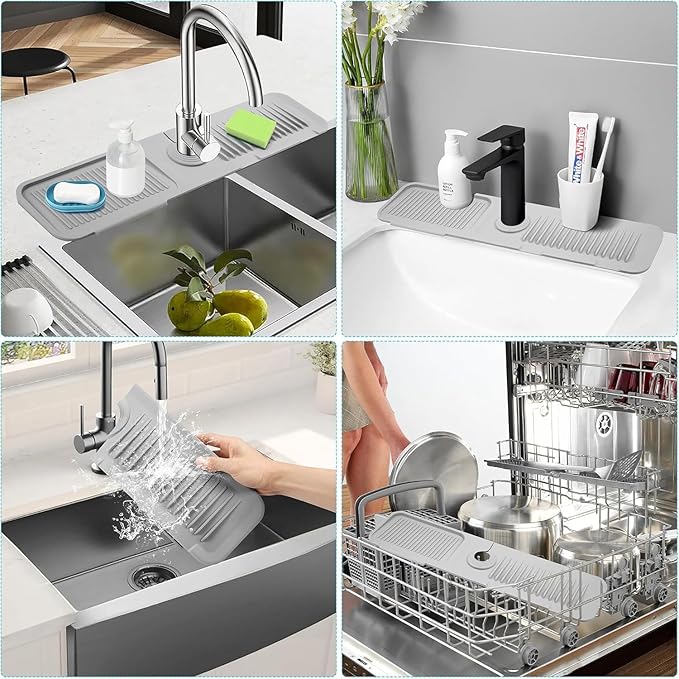 Folding Faucet Mat for Kitchen Sink Upgraded Premium Silicone Splash Guard - Image 5