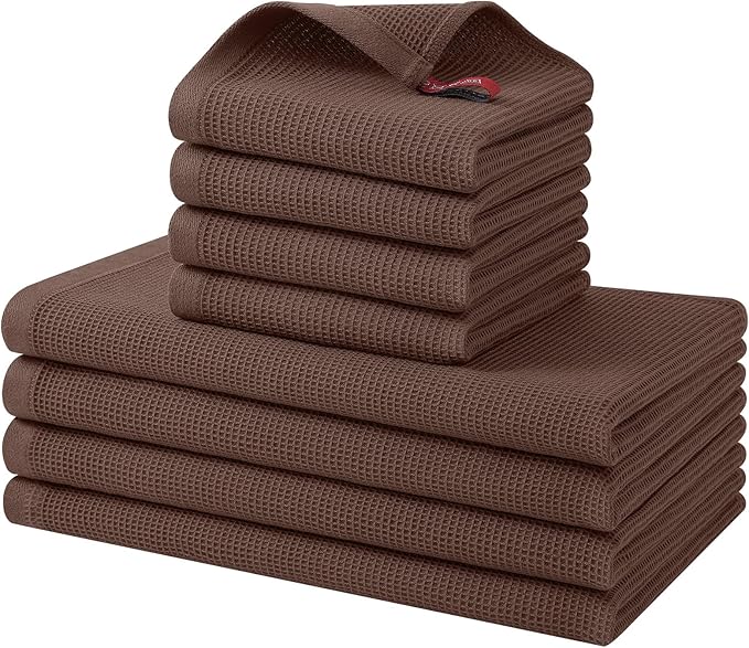 Homaxy 100% Cotton Kitchen Towels and Dishcloths Set by Homaxy