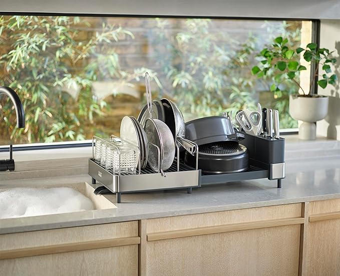 Joseph Joseph Extend Max Steel Expanding Dish Drying Rack, high Capacity - Image 3