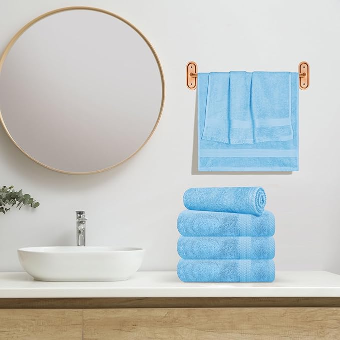 GLAMBURG Ultra Soft 6-Piece Hand Towel Set 16x28-100% Ringspun Cotton - Image 4