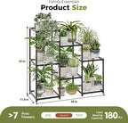 Bamworld Black Plant Stand Outdoor Metal Plant Shelf for Multiple Plants 3 Tiers Ladder Plant Holder Waterproof for Garden Living Room Patio Morden Home Decor Gardening Gifts - Image 6