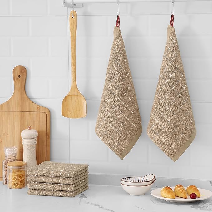 Mordimy 100% Cotton Terry Cloth Dish Cloths, Soft and Absorbent Checkered Dish - Image 6