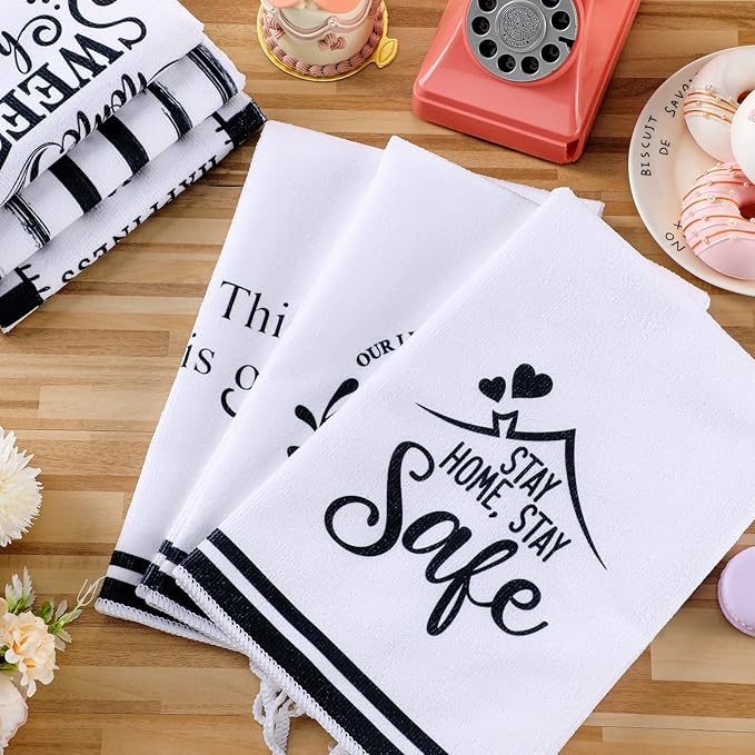 Geyoga 6 Pcs Spring Floral Kitchen Towels Flamingo Dish Hand Towels Sunflower - Image 7