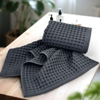 Jacquotha Waffle Hand Towels for Bathroom 5-Piece – Cotton Quick Dry Lint Free - Image 2