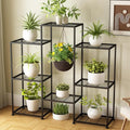 Metal Plant Stand Indoor Metal Plant Stands Outdoor Tiered Plant Shelf for Multiple Plants, 4 Tiers 8 Potted Plant Rack Holder Garden Shelves Flower Stand for Living Room Patio Corner (8 Tiers-B) by YUJCHMTZN