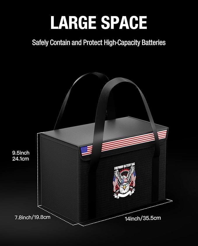 12V 100Ah LiFePO4 Lithium Battery Fireproof Safe Bag, Large Capacity - Image 6