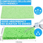Zhengmy 100 Pieces Sponges Kitchen Compressed Sponges Bulk Natural Dish Sponge - Image 2
