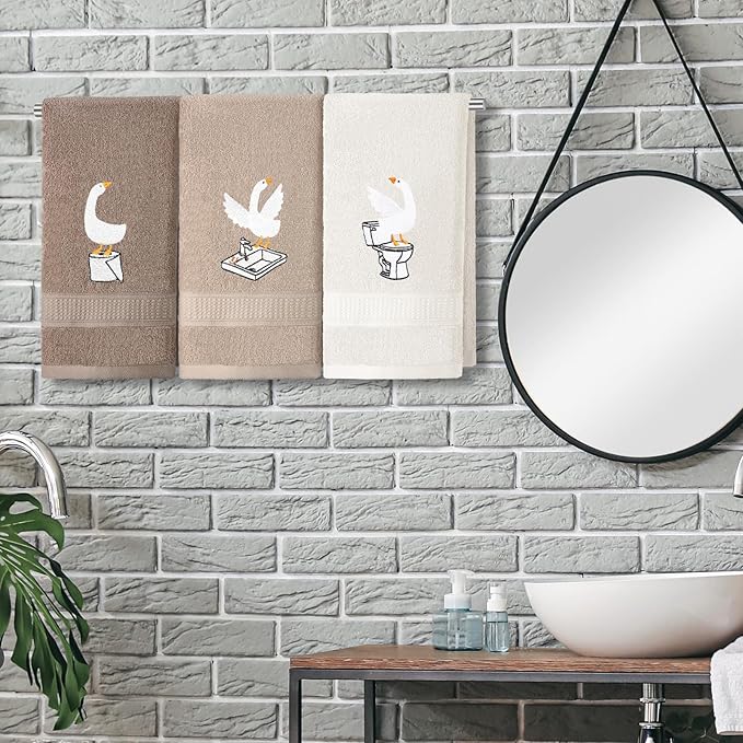 3 Pcs Silly Goose Hand Towels Decorative Silly Goose Bathroom Decor Geese Gifts - Image 6