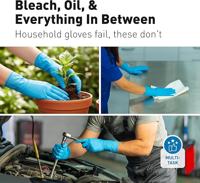 Raxwell Blue Nitrile Disposable Gloves - Image 3