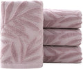Pidada Hand Towels Set of 4 Leaf Pattern 100% Cotton Absorbent Soft Decorative by Pidada