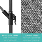 Best Choice Products 10ft Offset Cantilever Hanging Market Patio Umbrella, 8 Sturdy Ribs, Easy Adjustment - Fog Gray - Image 6
