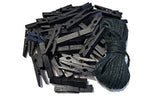 1.9 Inch Black Wooden Clothespins by Unknown